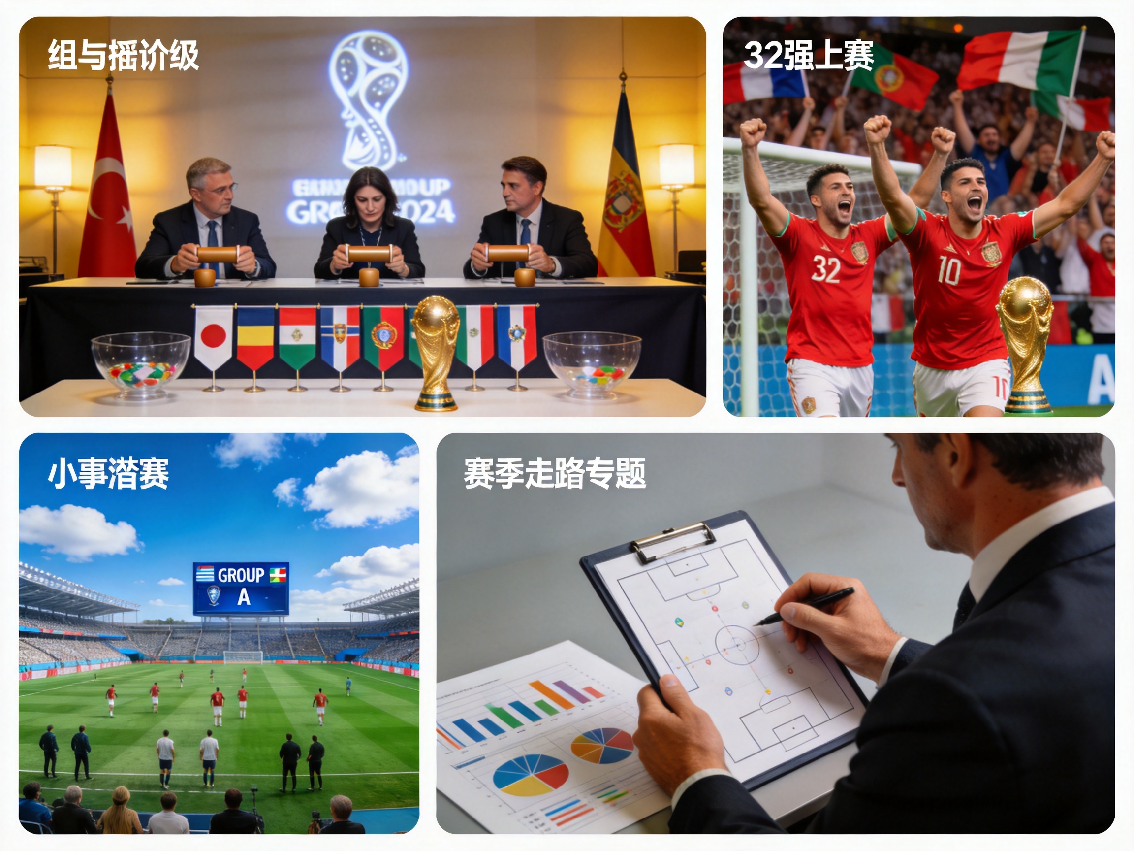 世界杯与赛事专题模块配图：世界杯专题页面内容聚合的示意画面